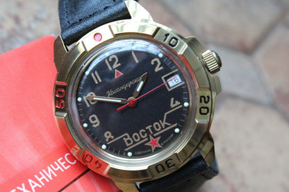 Vostok Komandirsky Military Wrist Watch # 439524 NEW