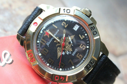 Vostok Komandirsky Russian Military Wrist Watch Aerospace Defense Forces 439632
