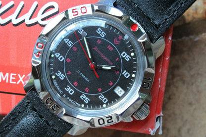 Vostok Komandirsky Russian Mechanical Military Wrist Watch Red Star 811172