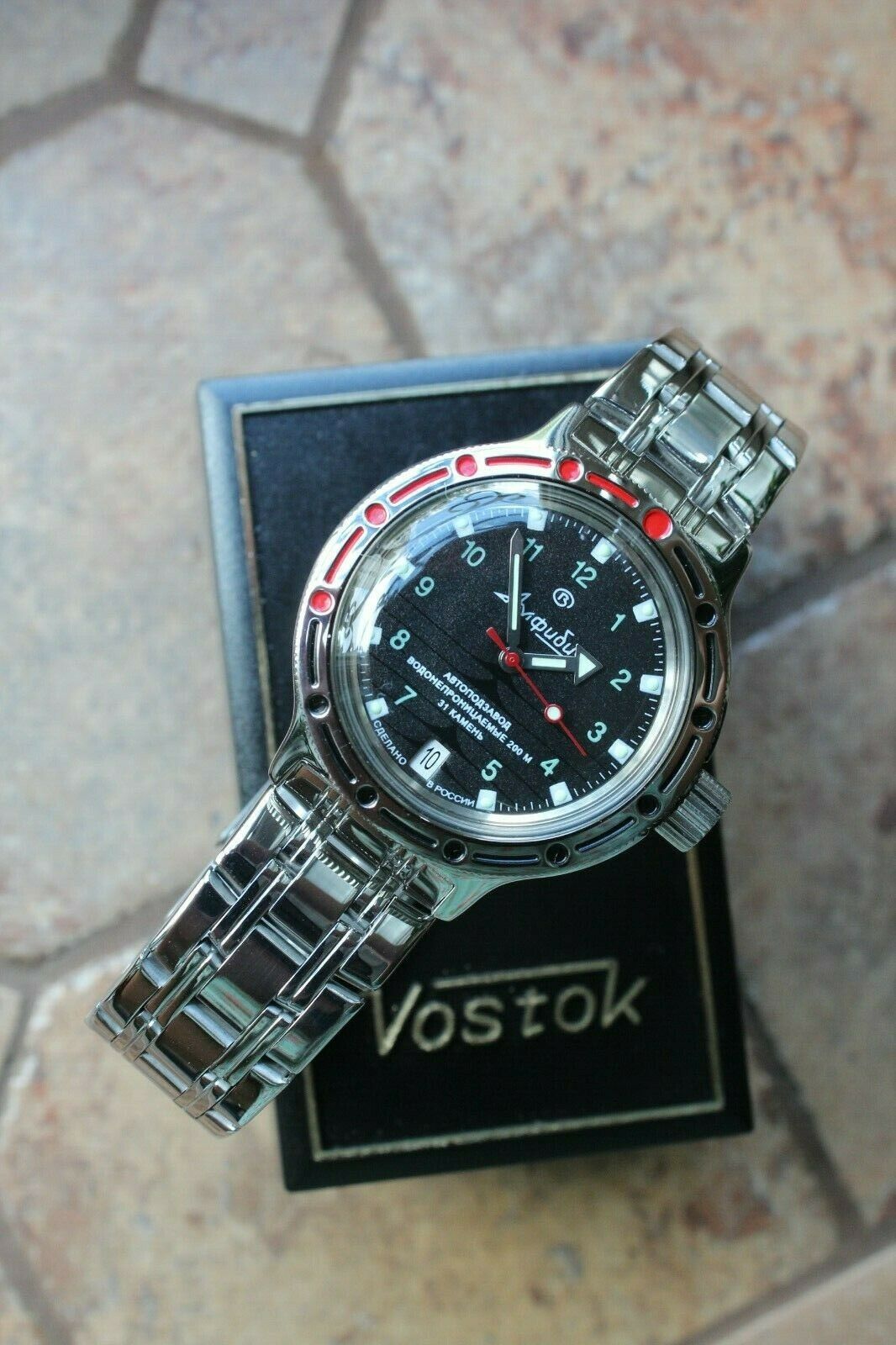 Vostok Amphibian Mechanical Automatic Wrist Watch Diver 420269