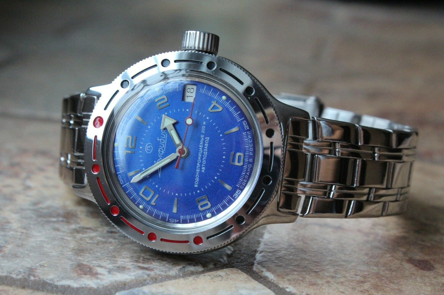 Voostok Amphibian Mechanical Automatic Wrist Watch Diver 420007