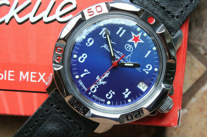 Vostok Komandirskie Mechanical Military Russian wrist watch Navy VMF 811289