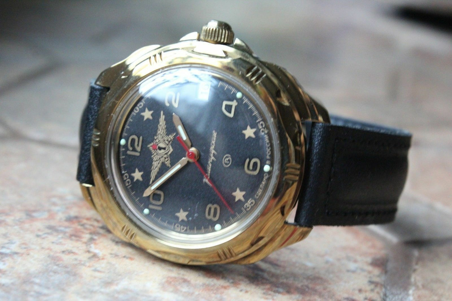 Vostok Komandirsky Russian Military Wrist Watch # 219452 NEW