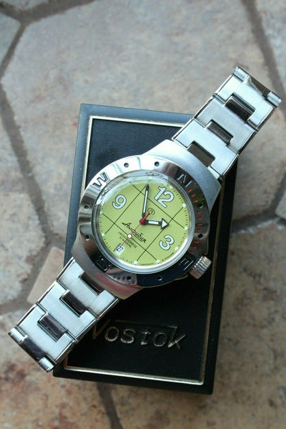 Vostok Amphibian Auto Russian diver wrist watch 060142