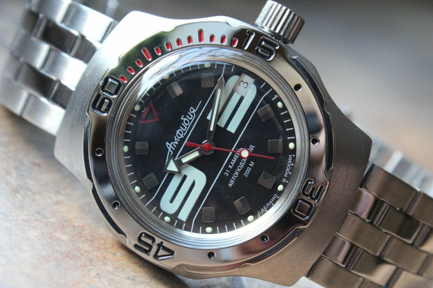 Russian Mechanical Automatic Wrist Watch VOSTOK AMPHIBIAN DIVER 160559