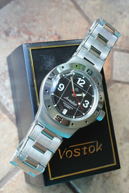 Vostok Amphibian Auto Russian diver wrist watch 060488