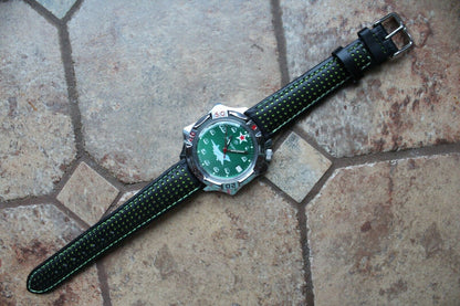 Vostok Komandirsky Russian Wrist Watch Premium Leather Strap  # 531124-L1 NEW