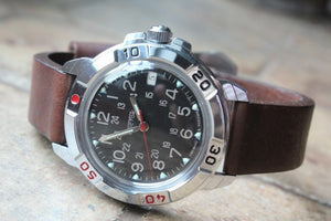 Vostok Komandirsky Military Wrist Watch Premium Leather Band # 431783-L1 NEW