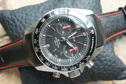 Vostok Komandirsky K-39 Quartz Chronograph Black Russian Military Wristwatche
