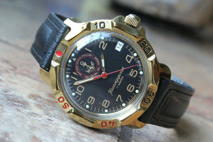 Vostok Komandirsky 819955 Russian Mechanical Military Wrist Watch Marines