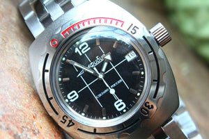 Russian Mechanical Automatic Wrist Watch VOSTOK AMPHIBIAN DIVER Custom 090375