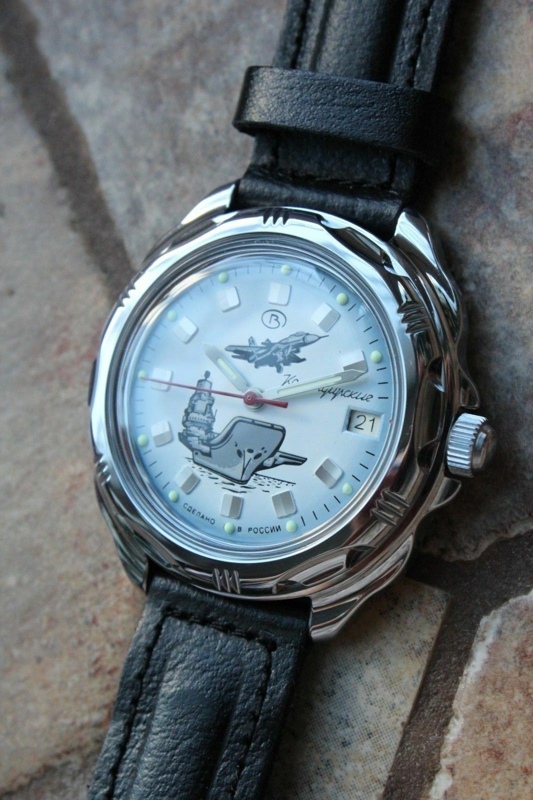 Vostok Komandirsky Russian Military Wrist Watch # 211261 NEW