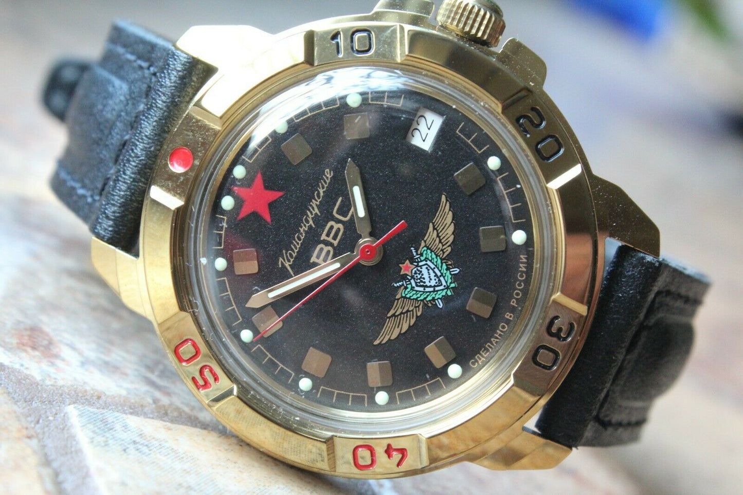 Vostok Komandirsky Military Wrist Watch # 439313 NEW