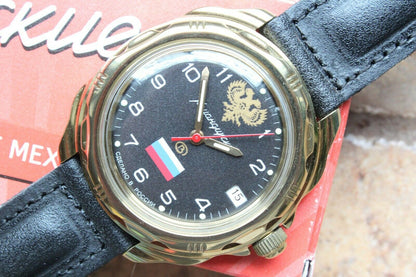Vostok Komandirsky 219646 Russian Mechanical Military Wrist Watch Tricolour