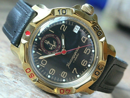 Vostok Komandirsky 819955 Russian Mechanical Military Wrist Watch Marines