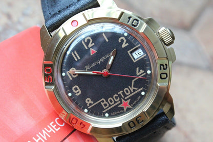 Vostok Komandirsky Military Wrist Watch # 439524 NEW