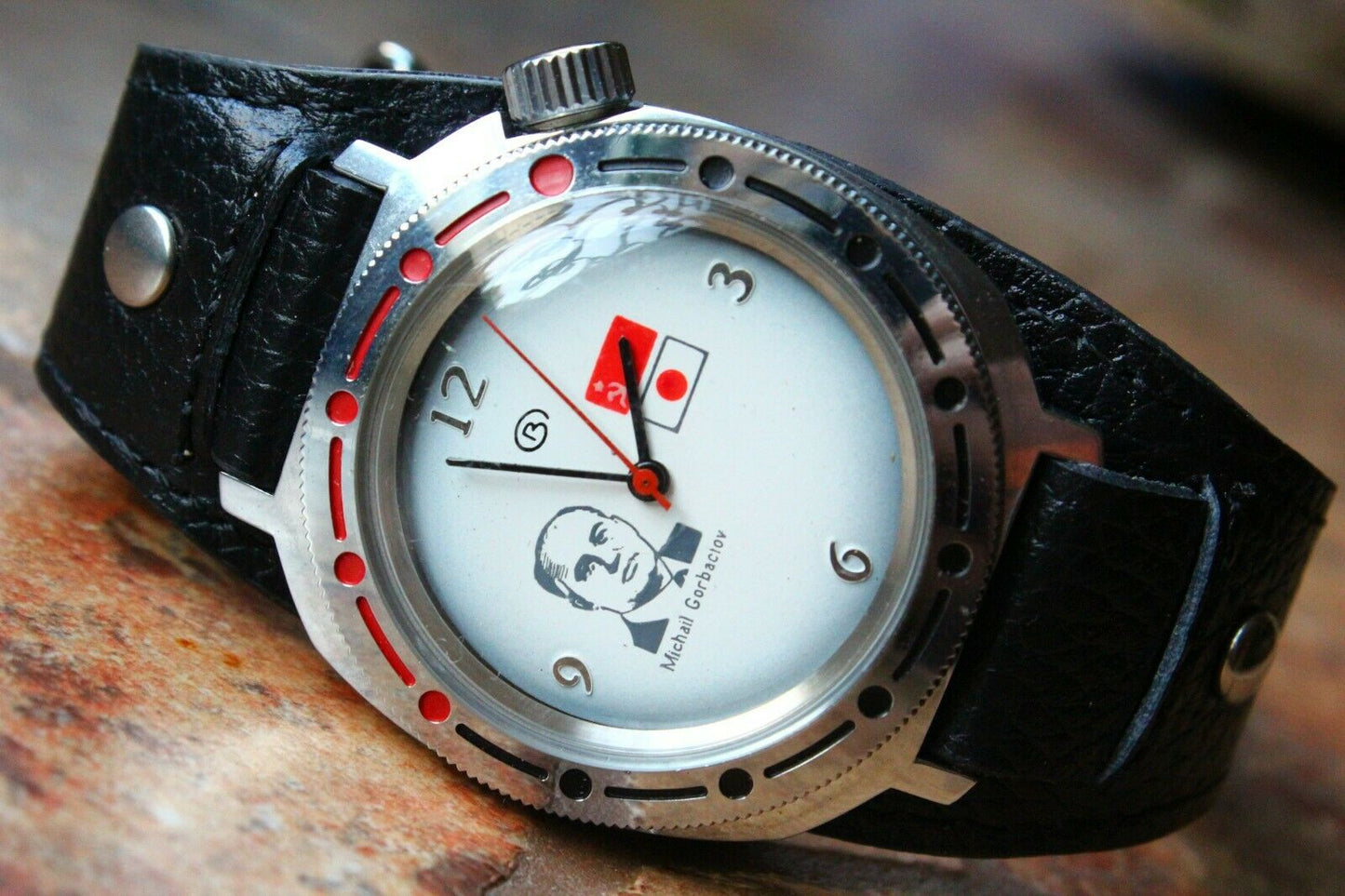 Vostok Gorbachev 1993 year Soviet Union Watch Rare + classic strap 341306
