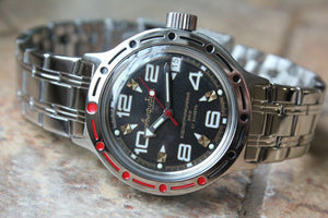 Russian Mechanical Automatic Wrist Watch Vostok Amphibian Diver 420335