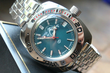 Russian Mechanical Automatic Wrist Watch Vostok Amphibian Diver Scuba 710059