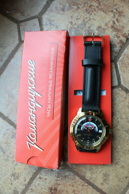 Vostok Komandirsky Military Wrist Watch # 439608 NEW