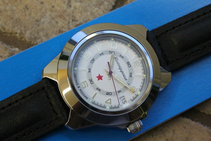 Vostok Komandirsky Auto Russian Military Wrist Watch # 641686 NEW