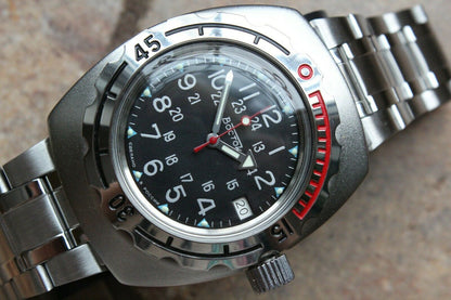 Russian Mechanical Automatic Wrist Watch VOSTOK AMPHIBIAN DIVER Custom 090783