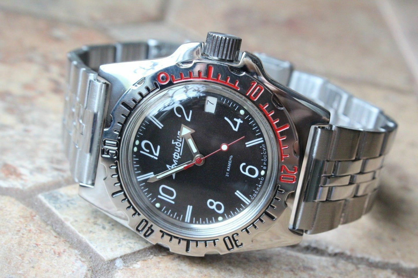 Vostok Amphibian Russian Auto diver wrist watch 110909