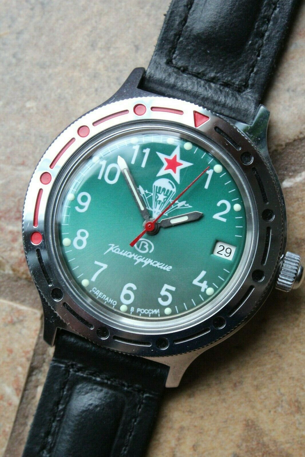 Vostok Komandirsky 921307 Automatic Mechanical Military Wrist Watch NEW