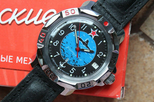 Vostok Komandirsky Russian Mechanical Military Wrist Watch Submarine 811163