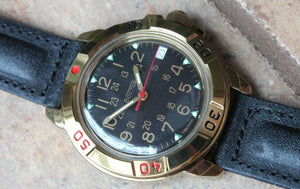Vostok Komandirsky Military Wrist Watch # 439782 NEW
