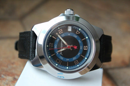 Vostok Komandirsky Auto Russian Military Wrist Watch # 641641 NEW