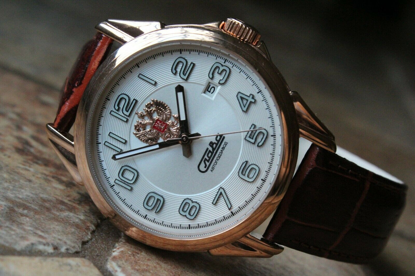 Slava Tradition Mechanical Automatic Russian Classic Wrist Watch 1613839