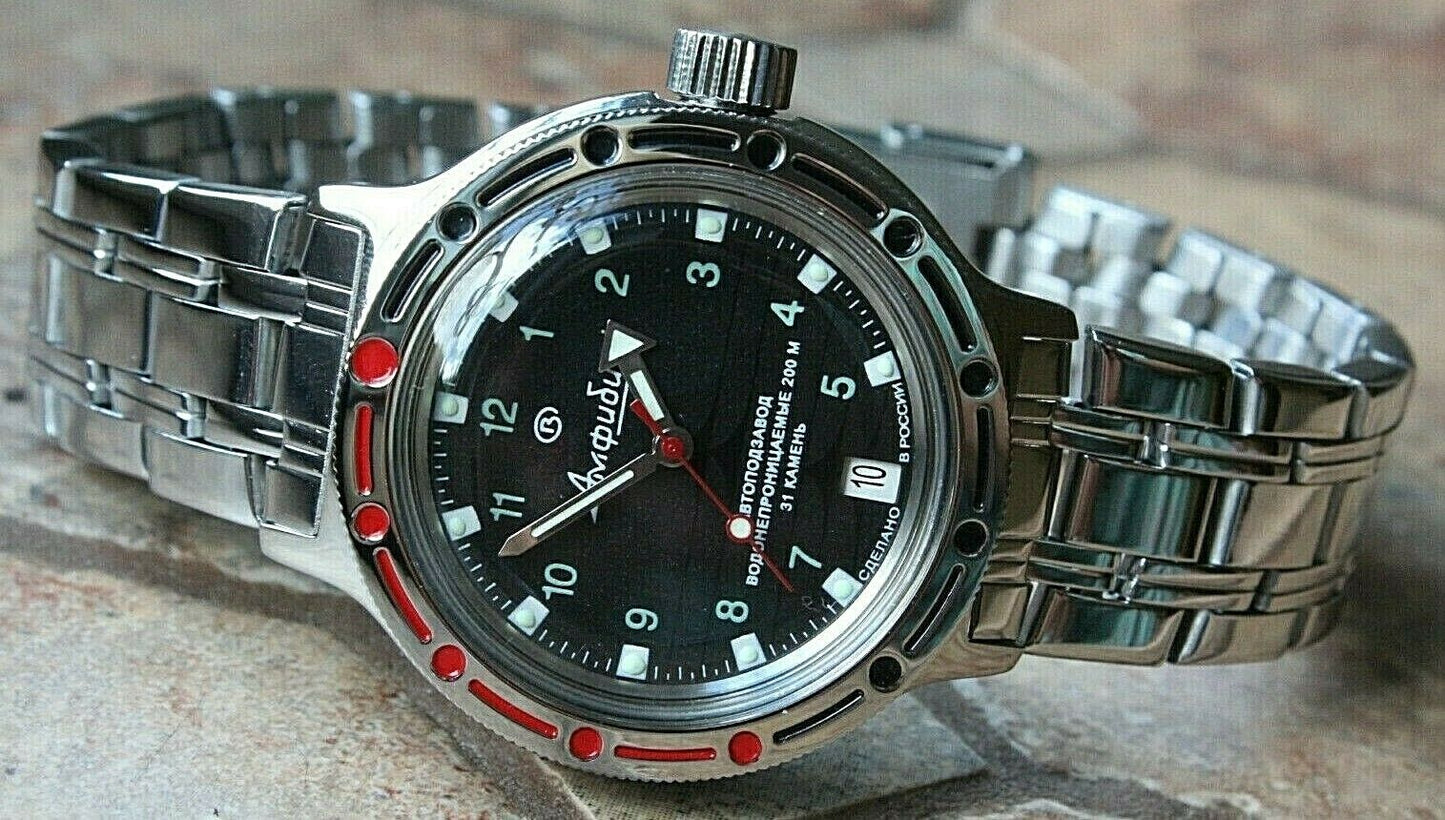 Vostok Amphibian Mechanical Automatic Wrist Watch Diver 420269