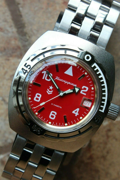 Russian Mechanical Automatic Wrist Watch VOSTOK AMPHIBIAN DIVER Custom 090841