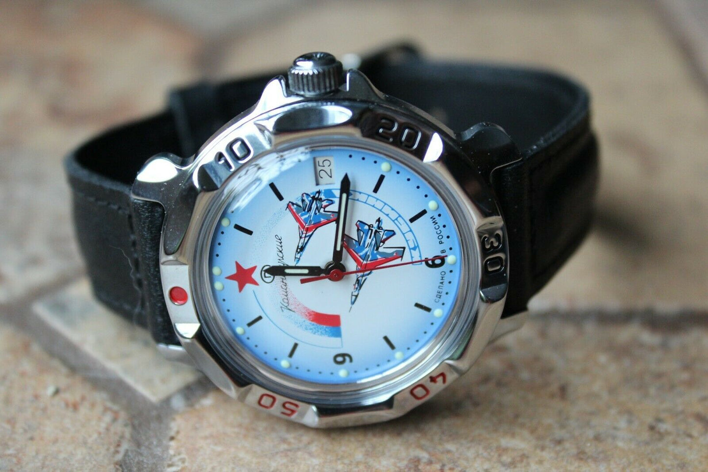 Vostok Komandirsky Russian Mechanical Military Wrist Watch Air Force 811066