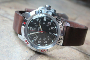 Vostok Komandirsky Military Wrist Watch Premium Leather Band # 431783-L1 NEW