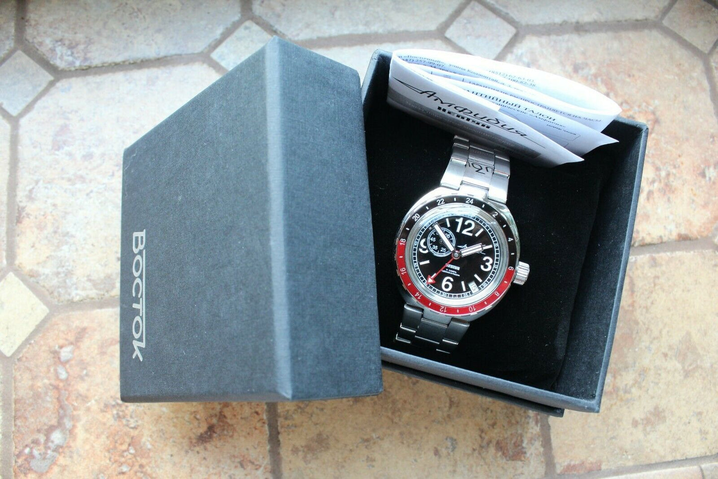 Vostok Amphibian Neptune Russian Mechanical Diver Auto men's wrist watch 960762