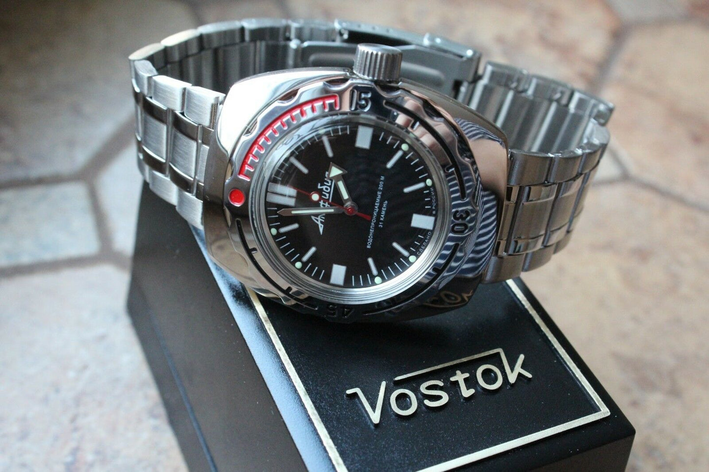 Vostok Amphibian 1967 Russian wrist watch Matte/Gloss 090916