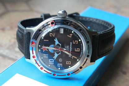 Vostok Komandirsky Auto Russian Military Wrist Watch # 921288 NEW