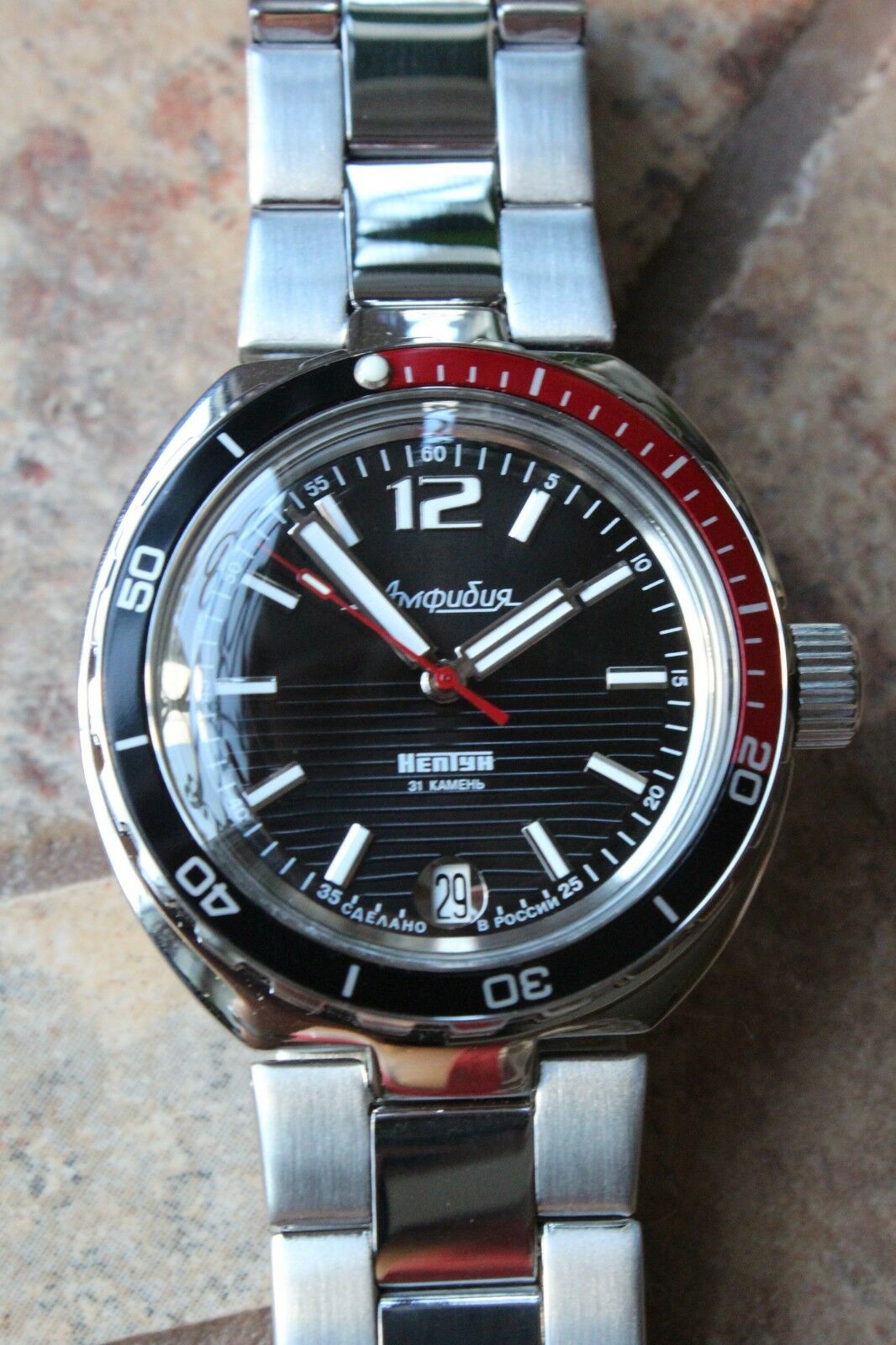 Vostok Amphibian Neptun Russian Machanical Auto Diver Men's wrist watch 960760