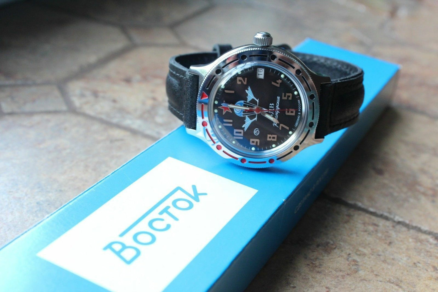 Vostok Komandirsky Auto Russian Military Wrist Watch # 921288 NEW