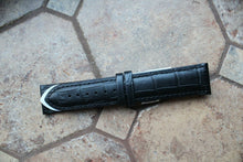 Load image into Gallery viewer, Genuine Leather Watch Strap Band KMV XL 24mm Black
