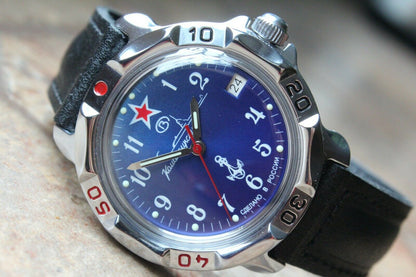Vostok Komandirskie Mechanical Military Russian wrist watch Navy VMF 811289