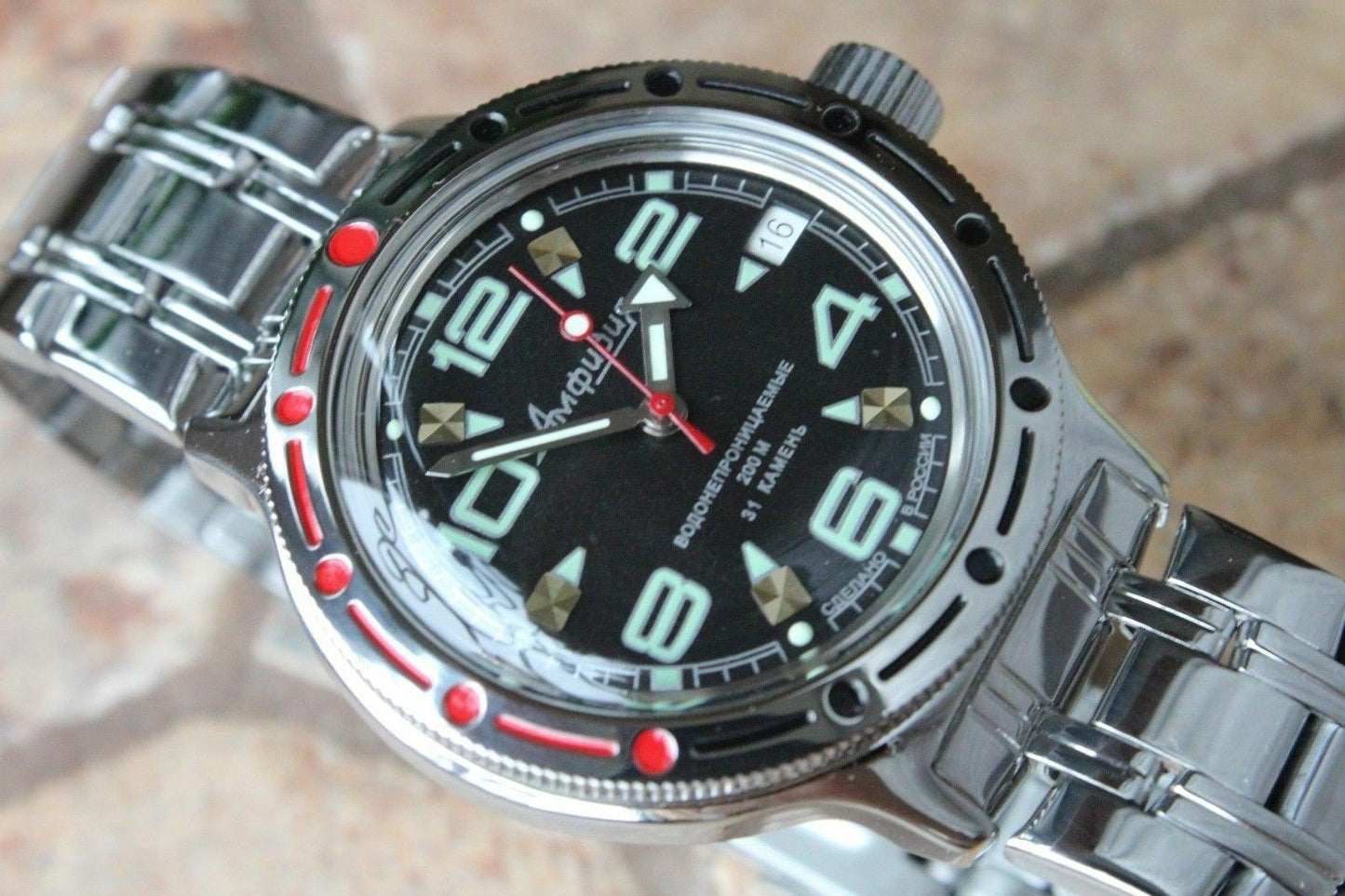Russian Mechanical Automatic Wrist Watch VOSTOK AMPHIBIAN DIVER 420334