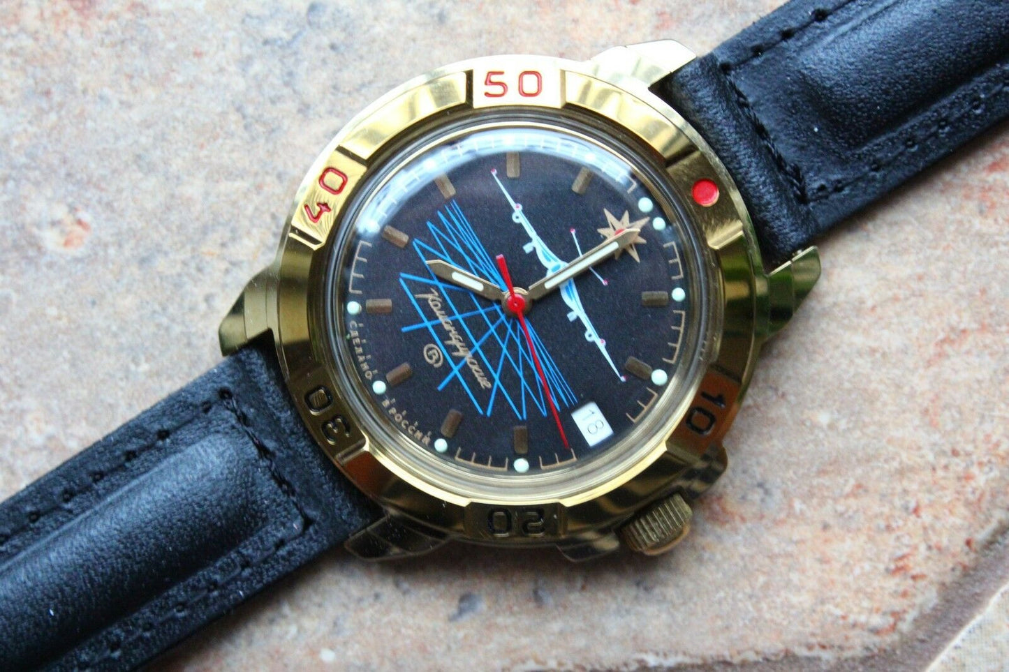 Vostok Komandirsky Military Wrist Watch # 439499 NEW