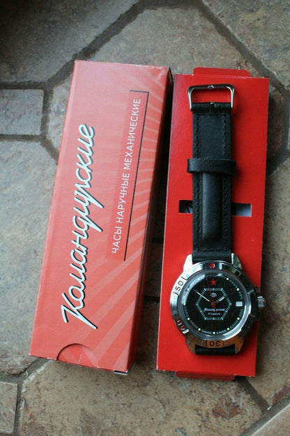 Vostok Komandirsky 431744 Russian Military Mechanical Wrist Watch Red Star
