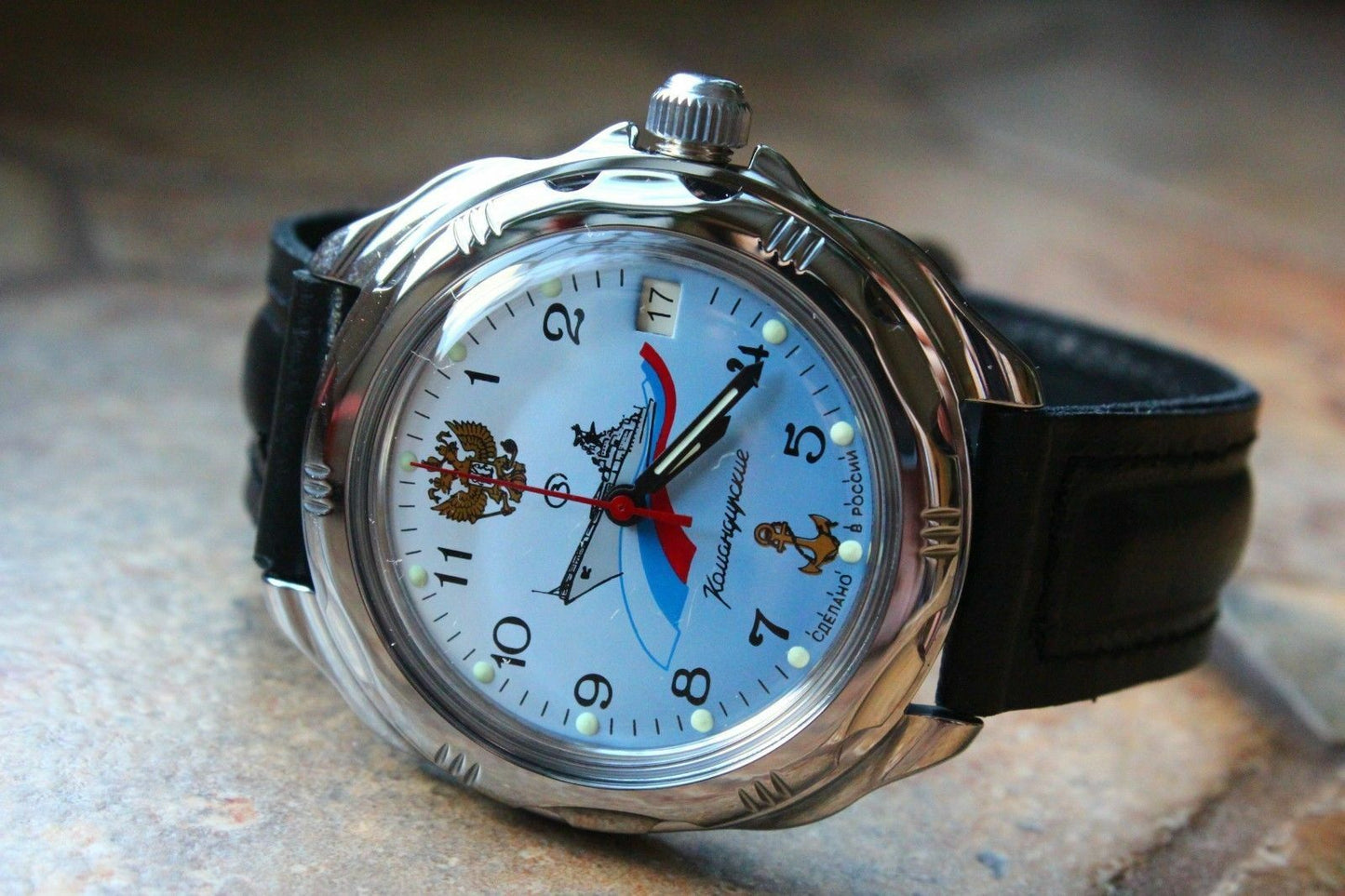 Vostok Komandirsky Russian Military Wrist Watch # 211619 NEW