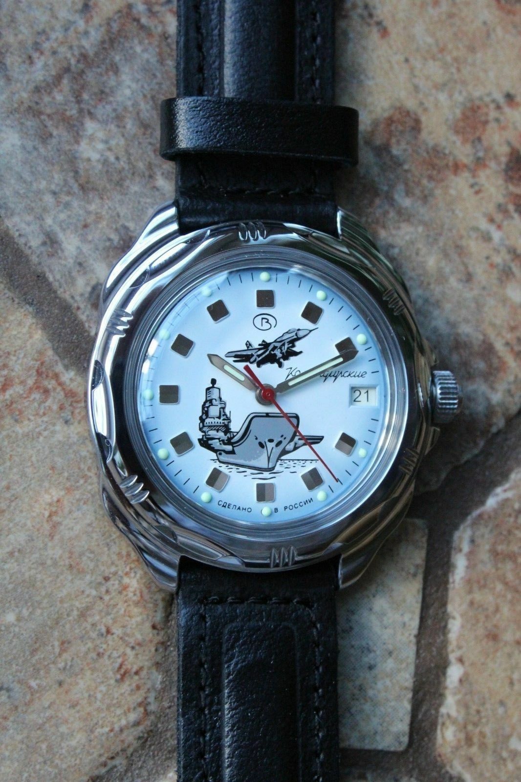 Vostok Komandirsky Russian Military Wrist Watch # 211261 NEW
