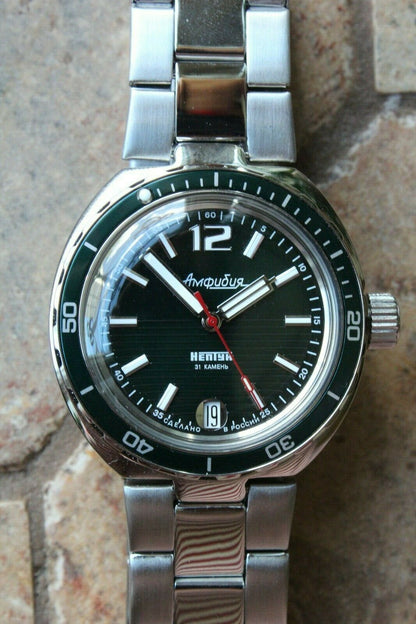 Vostok Amphibian Neptun 960758 Mechanical Automatic Diver Russian wrist watch