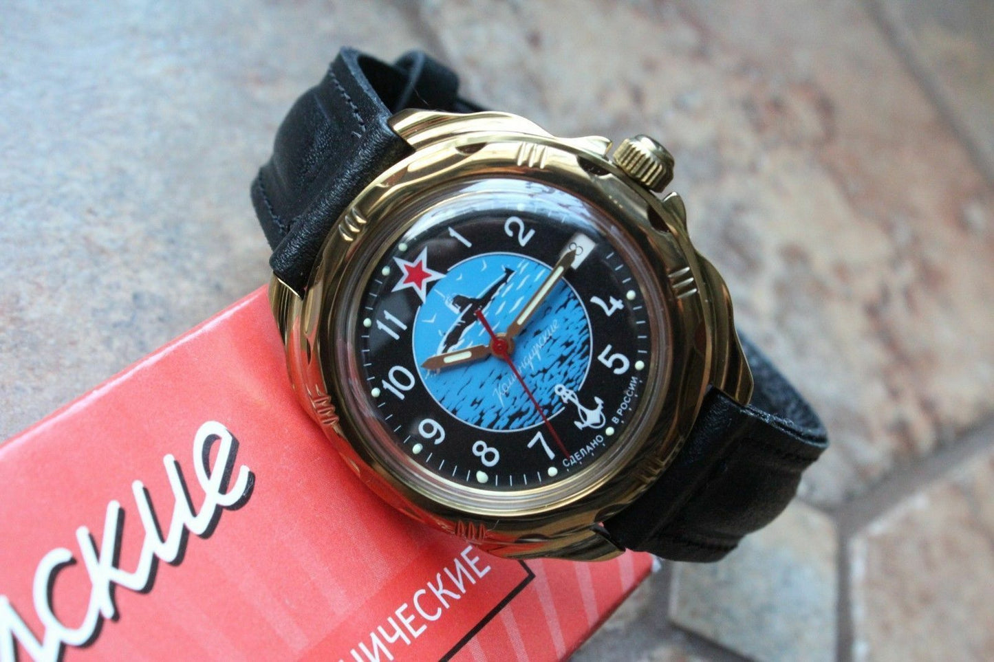 Vostok Komandirsky Russian Military Wrist Watch # 219163 NEW
